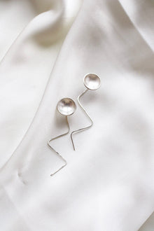 Sterling silver jellyfish earrings - Saw Framed