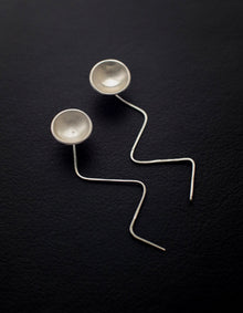 Sterling silver jellyfish earrings - Saw Framed