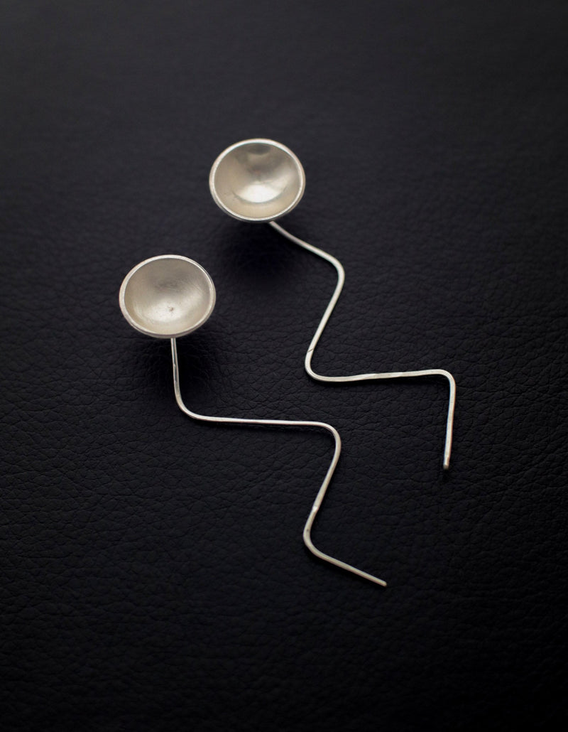Sterling silver jellyfish earrings - Saw Framed