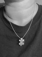 Sterling silver jigsaw puzzle necklace - Saw Framed