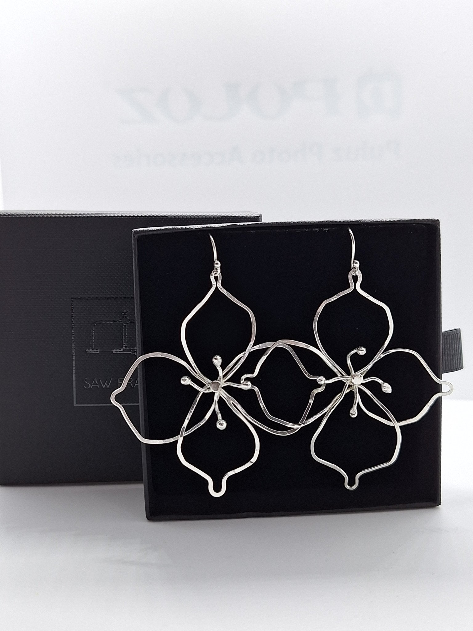 Sterling Silver Large Wire Flower - Saw Framed