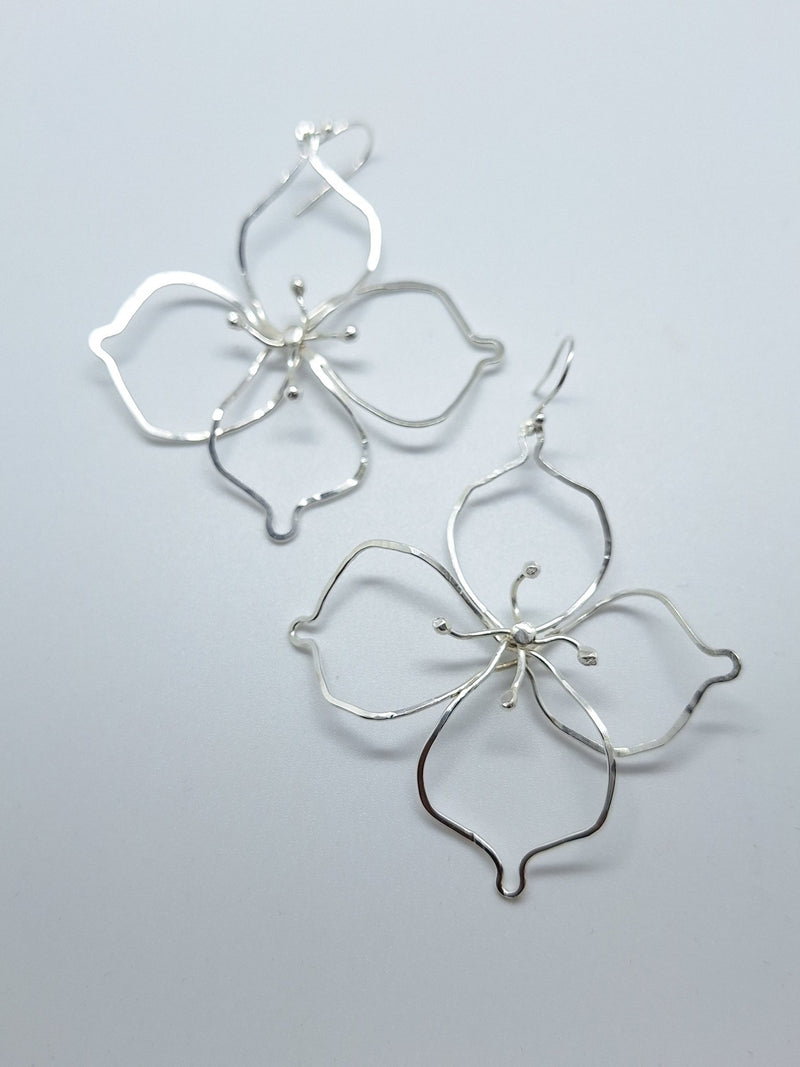 Sterling Silver Large Wire Flower - Saw Framed