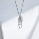 Sterling Silver Long Lego Pendant - One of a kind - Saw Framed