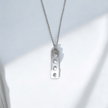 Sterling Silver Long Lego Pendant - One of a kind - Saw Framed
