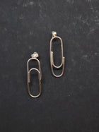 Sterling silver paper clip earrings - Saw Framed