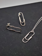 Sterling silver paper clip earrings - Saw Framed