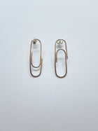 Sterling silver paper clip earrings - Saw Framed