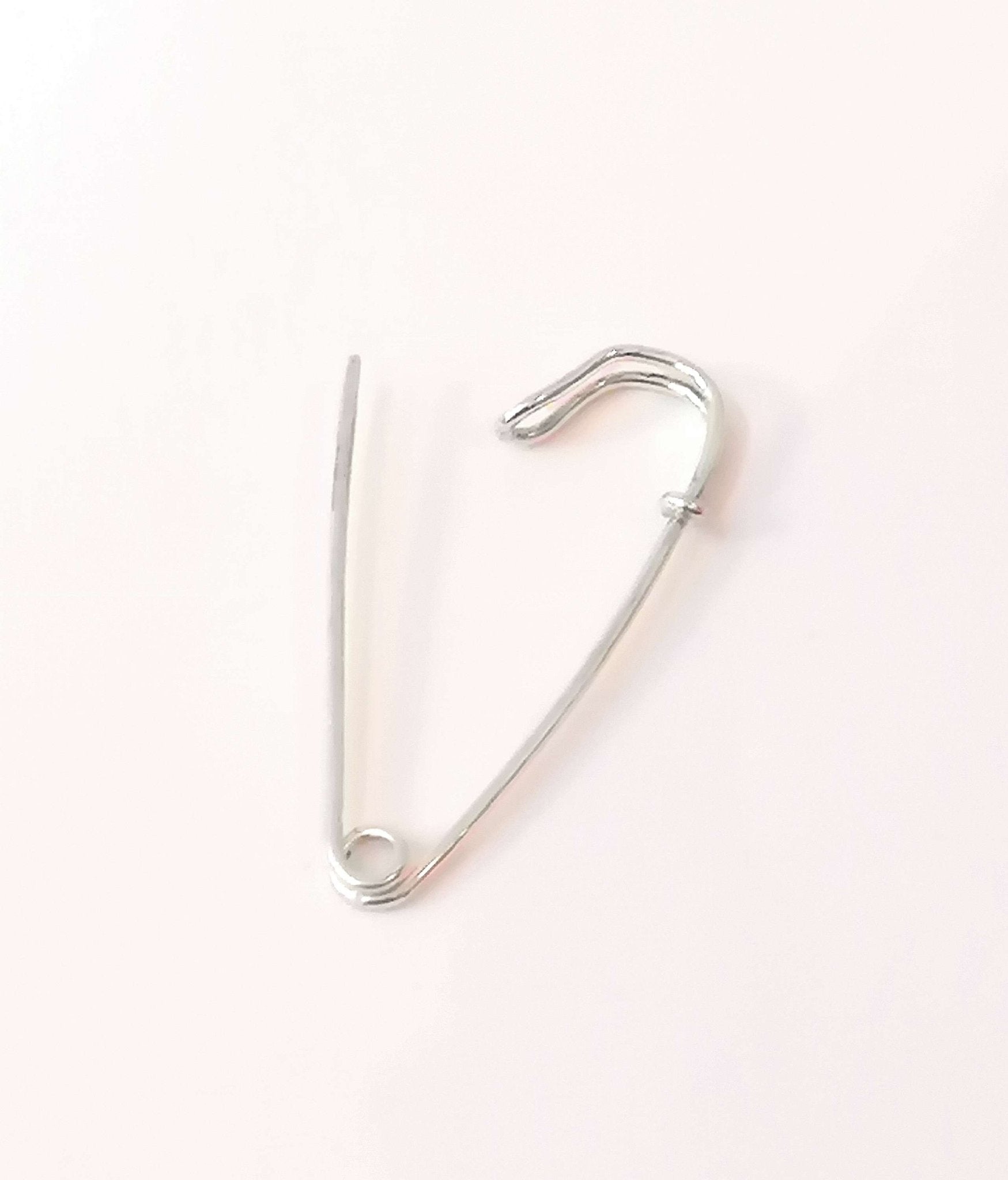 Sterling Silver Safety Pin (sold singly) - Saw Framed