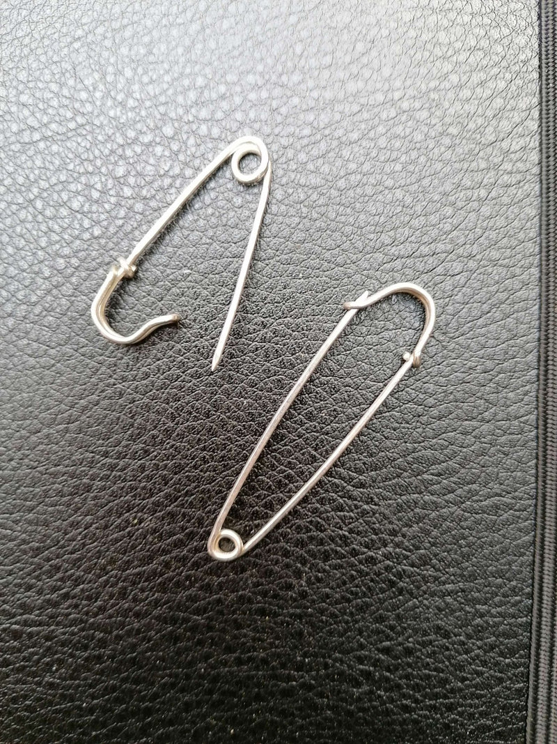 Sterling Silver Safety Pin (sold singly) - Saw Framed