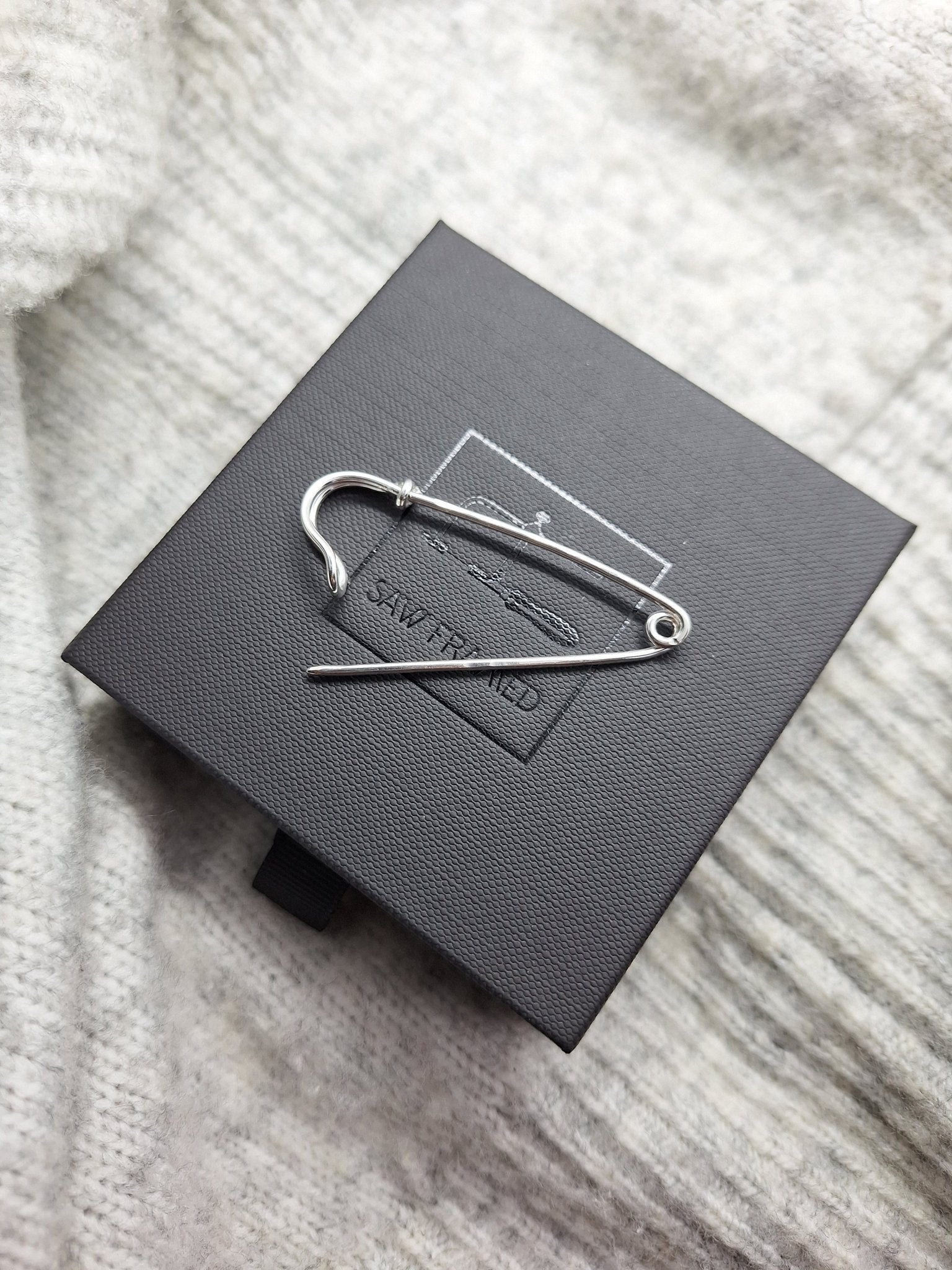 Sterling Silver Safety Pin (sold singly) - Saw Framed