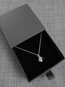Sterling silver snowdrop necklace - Saw Framed