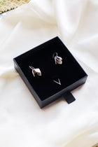 Sterling silver snowdrops earrings with fresh water pearls - Saw Framed