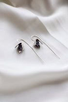 Sterling silver snowdrops earrings with fresh water pearls - Saw Framed