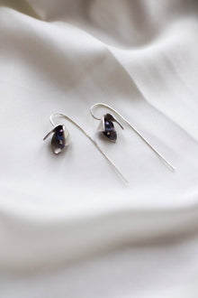 Sterling silver snowdrops earrings with fresh water pearls - Saw Framed