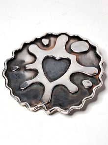 Sterling Silver Tea Biscuit Brooch - One of a kind - Saw Framed