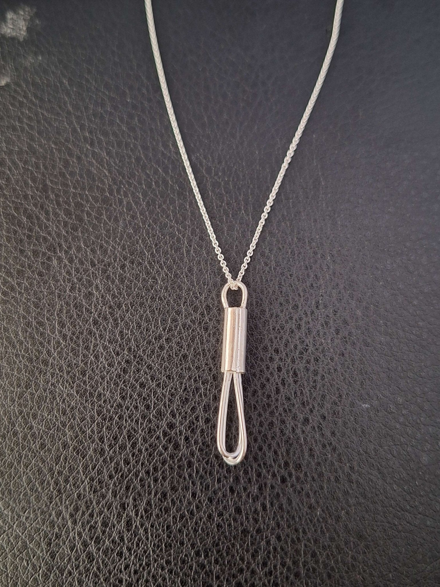 Sterling silver whisk necklace - Saw Framed