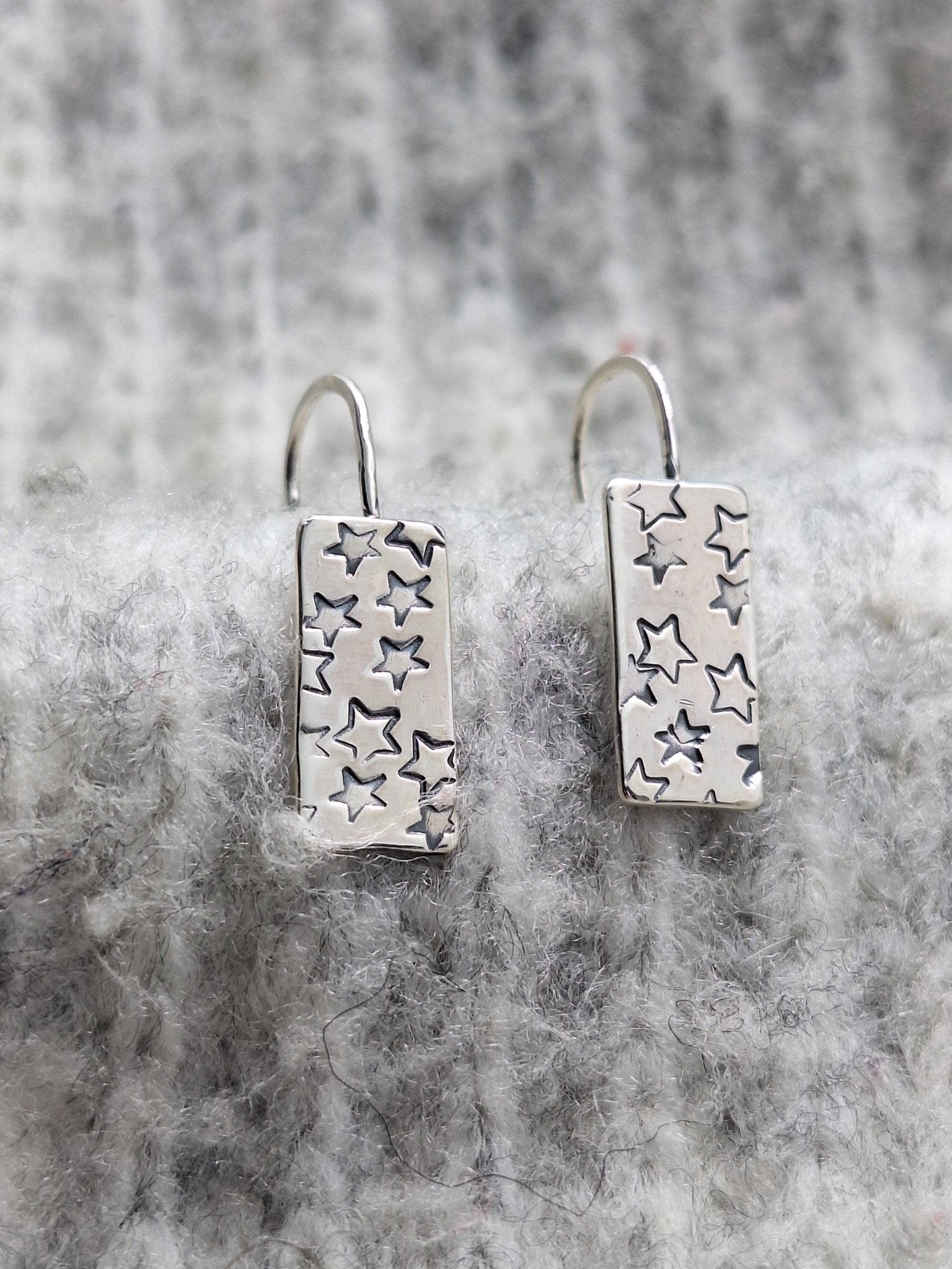 Sterling Silver Written In The Stars Earrings - Saw Framed
