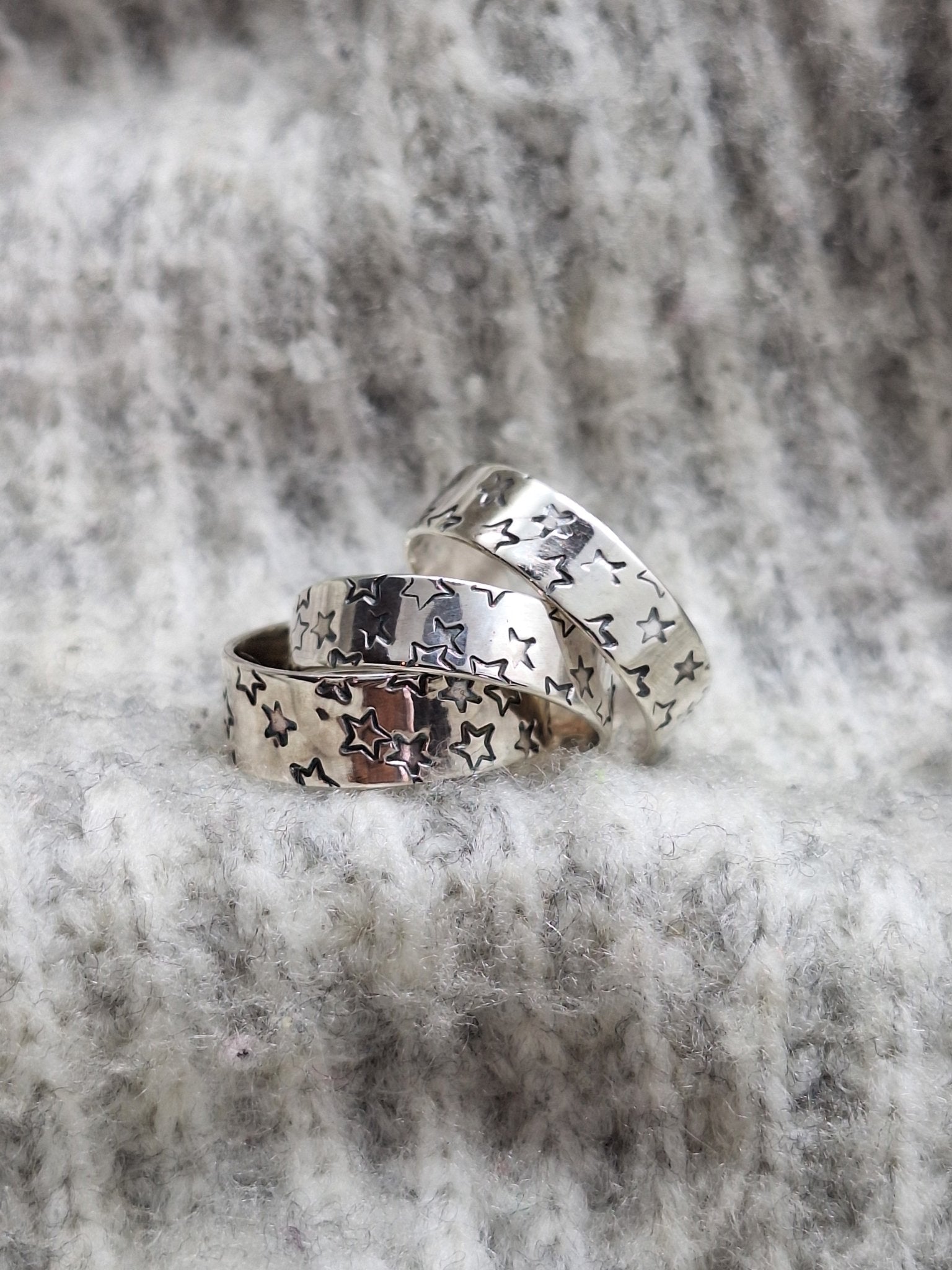 Sterling Silver Written In The Stars Open Ring - Saw Framed