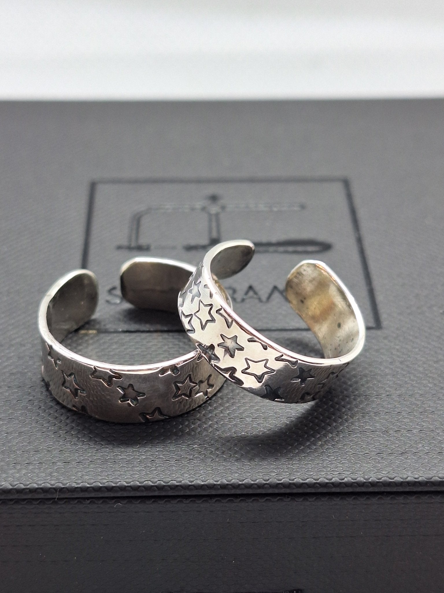 Sterling Silver Written In The Stars Open Ring - Saw Framed