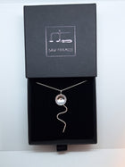 Sterling silvery jellyfish necklace - Saw Framed