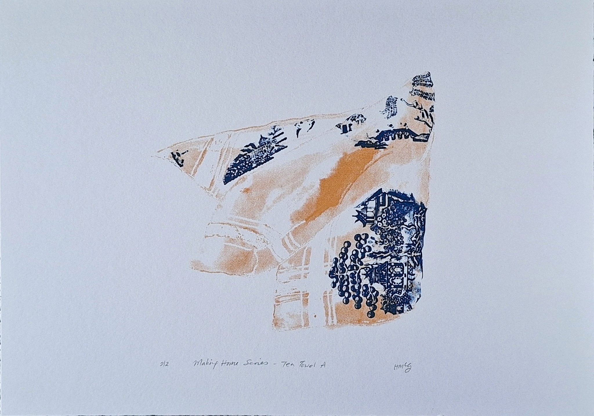 'Tea Towel A' Screenrprint - Limited Edition of 2 - Saw Framed
