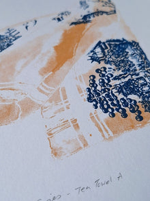 'Tea Towel A' Screenrprint - Limited Edition of 2 - Saw Framed