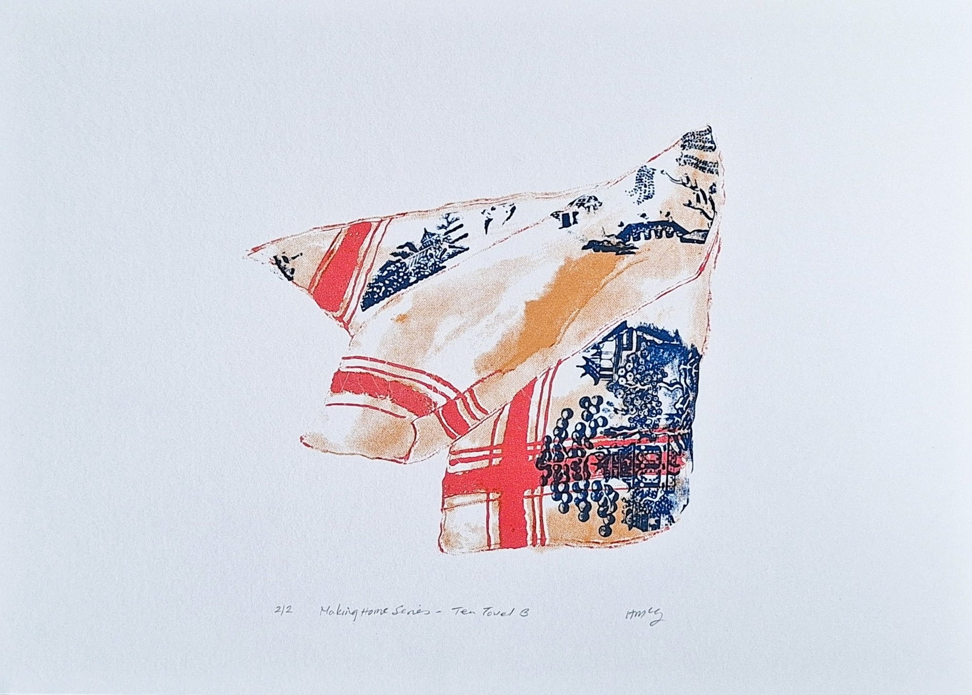 'Tea Towel B' Screenrprint - Limited Edition of 2 - Saw Framed