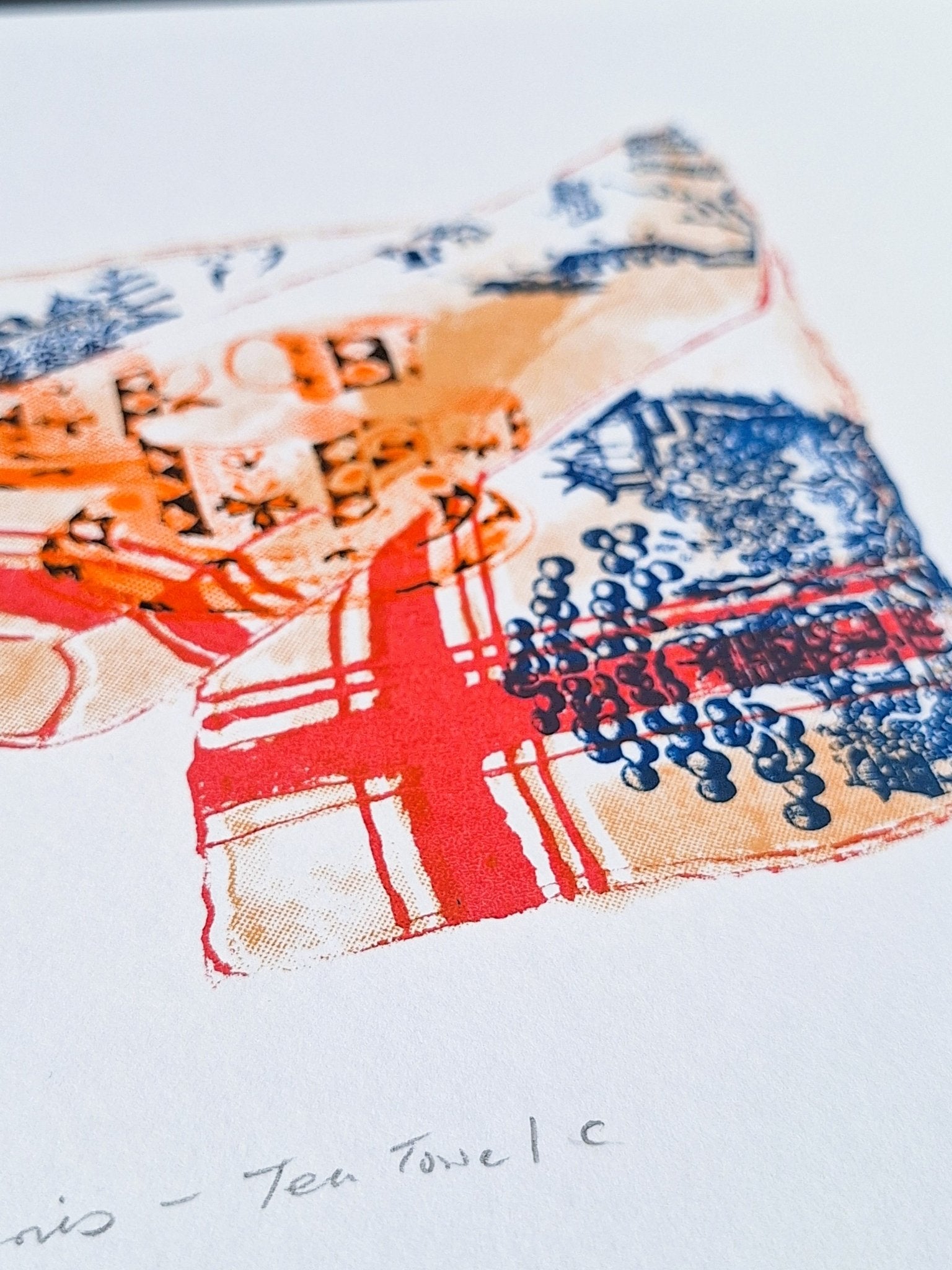 'Tea Towel C' Screenrprint - Limited Edition of 4 - Saw Framed