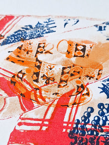 'Tea Towel C' Screenrprint - Limited Edition of 4 - Saw Framed