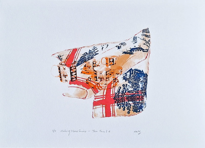 'Tea Towel C' Screenrprint - Limited Edition of 4 - Saw Framed