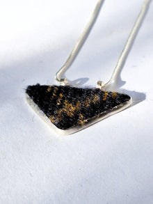 Triangle Blue and Yellow Pandent - Irish Tweed Silver - Saw Framed